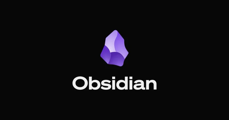 Obsidian logo with a black background.